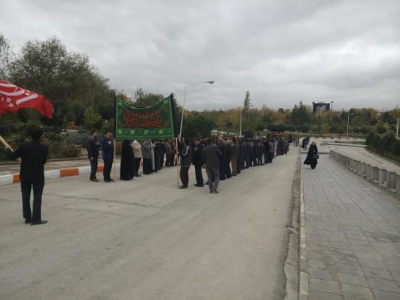 مراسم سوگواری و حرکت دسته عزاداری در دانشگاه آزاد همدان+تصاویر