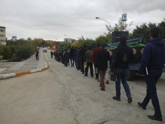 مراسم سوگواری و حرکت دسته عزاداری در دانشگاه آزاد همدان+تصاویر