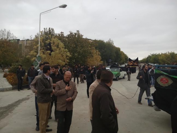 مراسم سوگواری و حرکت دسته عزاداری در دانشگاه آزاد همدان+تصاویر