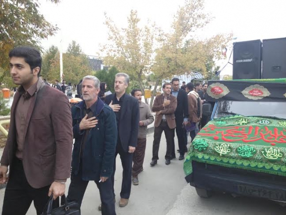 مراسم سوگواری و حرکت دسته عزاداری در دانشگاه آزاد همدان+تصاویر