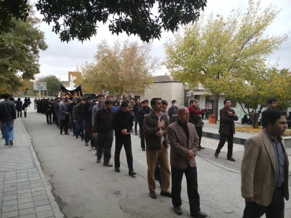 مراسم سوگواری و حرکت دسته عزاداری در دانشگاه آزاد همدان+تصاویر