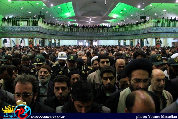 مراسم تشییع باشکوه شهید محسن فانوسی در دارالمجاهدین همدان