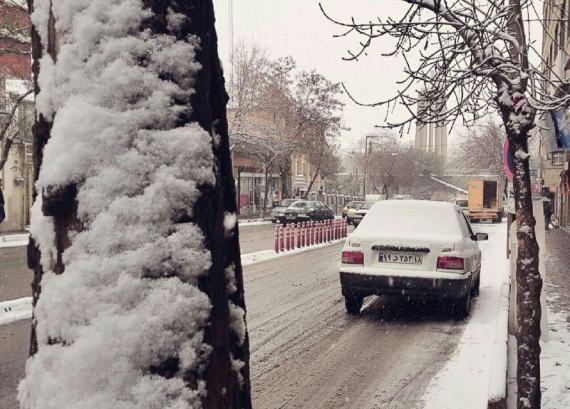 تصاویری بسیار زیبا از بارش برف در شهر همدان