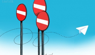 کاریکاتور/تلگرام از موانع گذشت و فیلتر نشد