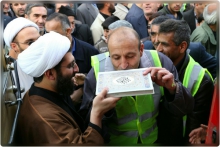 اعزام کاروان خادمین اربعین حسینی از مریانج به کربلا+تصاویر