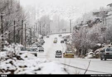 بارش برف در همدان