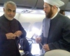 حاج قاسم سلیمانی و حسون، مفتی اعظم سوریه در هواپیما+عکس